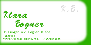 klara bogner business card